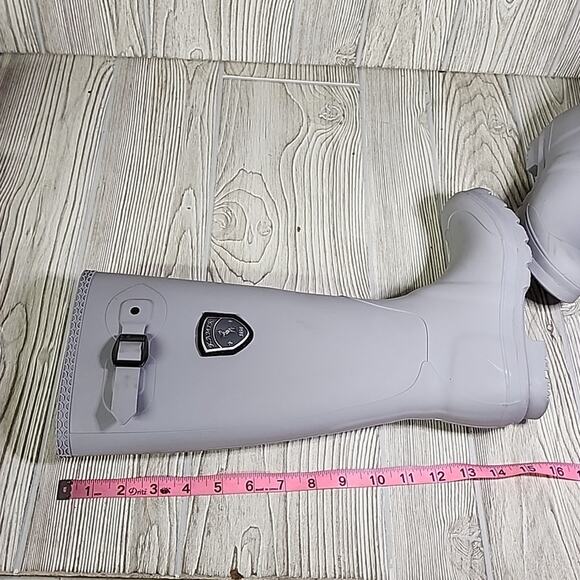 Kamik Jennifer Light Grey Charcoal Tall Rain Boots Womens Size 6 - Picture 15 of 16